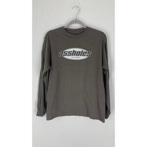 Assholes Live Forever Long Sleeve Tee Shirt Unisex Medium Grey New ALF